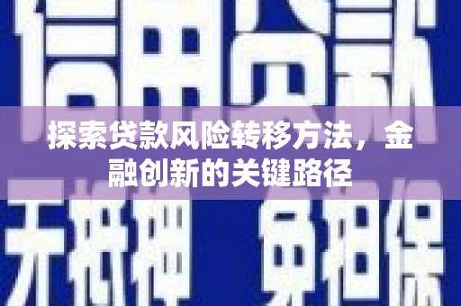 留坝探索贷款风险转移方法，金融创新的关键路径